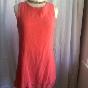 Fever brand high neck sundress Shift Dress Double edge detail Coral size S